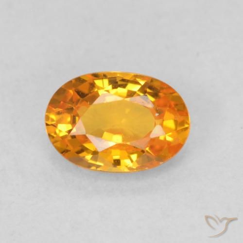 0.68ct Natural Bright Orange Sapphire, Oval, VS