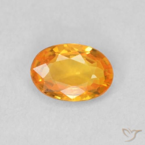 0.53ct Natural Bright Orange Sapphire, Oval, VS
