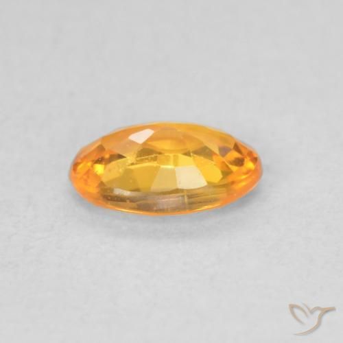 Sapphire Gemstone in 6 x 4 mm (calibrated) Size for Sale, Sapphire Stone in Bright Orange Color