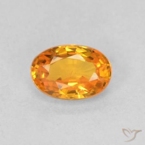 0.61ct Natural Bright Orange Sapphire, Oval, VS