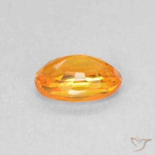 Sapphire Gemstone in 6 x 4 mm (calibrated) Size for Sale, Sapphire Stone in Bright Orange Color