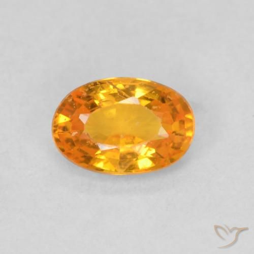 0.54ct Natural Bright Orange Sapphire, Oval, VS