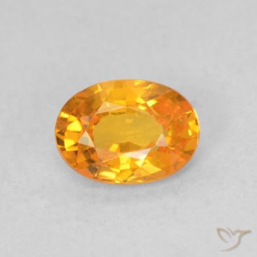 0.59ct Natural Bright Orange Sapphire, Oval, VS