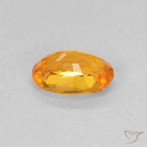 Sapphire Gemstone in 5.8 x 4.2 mm Size for Sale, Sapphire Stone in Bright Orange Color