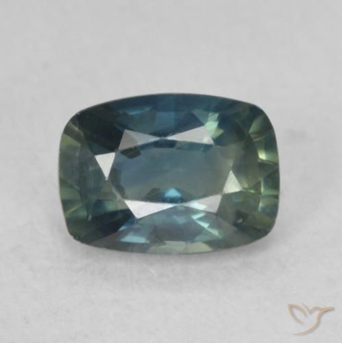 0.80ct Natural Teal Sapphire, Cushion, VVS-VS