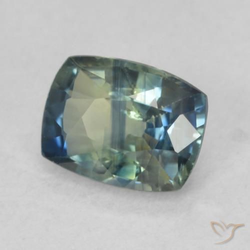 0.88 ct Multicolor Sapphire Stone, Natural Sapphire in Cushion-Cut Shape for Sale