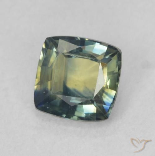 0.78 ct Multicolor Sapphire Stone, Natural Sapphire in Cushion-Cut Shape for Sale