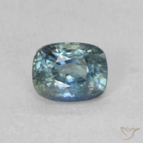 0.59ct Natural Teal Sapphire, Cushion, VS-SI
