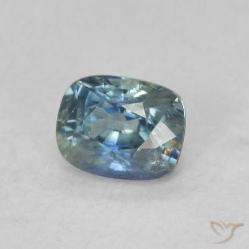 0.59 ct Multicolor Sapphire Stone, Natural Sapphire in Cushion-Cut Shape for Sale