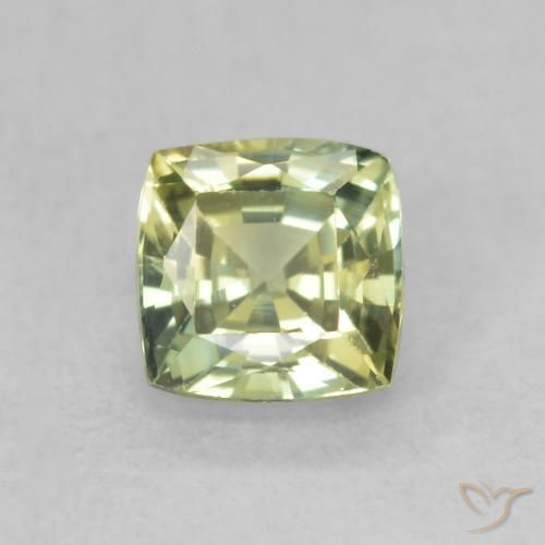 0.71ct Natural Olive Green Sapphire, Cushion, VVS-VS