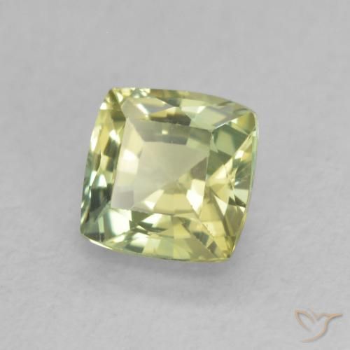 0.71 ct Green Sapphire Stone, Natural Sapphire in Cushion-Cut Shape for Sale