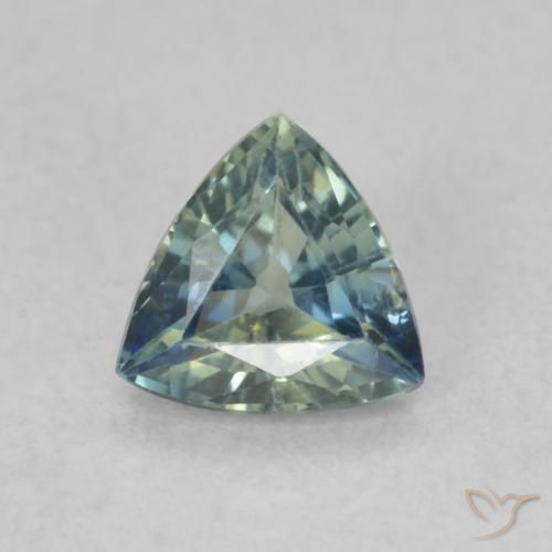 0.56ct Natural Bluish Green Sapphire, Trillion, VS
