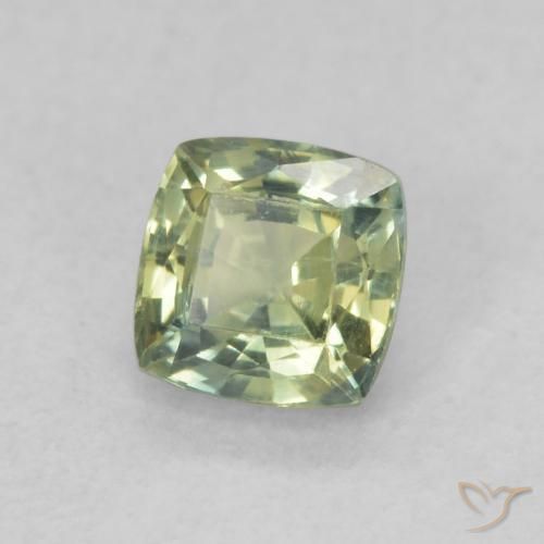 0.62 ct Green Sapphire Stone, Natural Sapphire in Cushion-Cut Shape for Sale