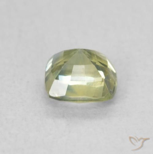 Sapphire Gemstone in 4.5 x 4.5 mm Size for Sale, Sapphire Stone in Yellowish Green Color