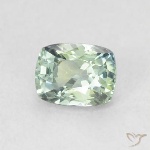 0.61 ct Green Sapphire Stone, Natural Sapphire in Cushion-Cut Shape for Sale