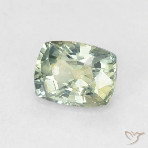 0.64 ct Green Sapphire Stone, Natural Sapphire in Cushion-Cut Shape for Sale
