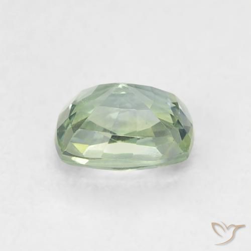 Sapphire Gemstone in 5.2 x 4 mm Size for Sale, Sapphire Stone in Light Sage Green Color