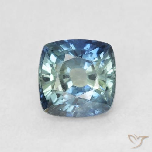 0.80ct Natural Teal Sapphire, Cushion, VS