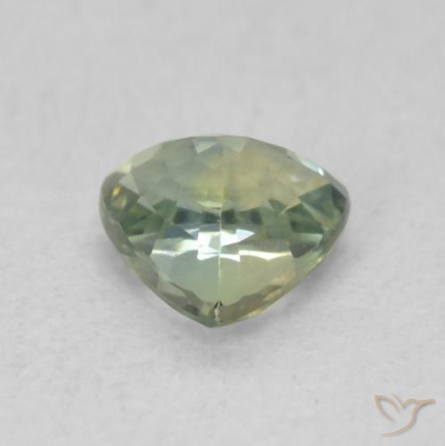 Sapphire Gemstone in 5.5 x 5.3 mm Size for Sale, Sapphire Stone in Light Sage Green Color