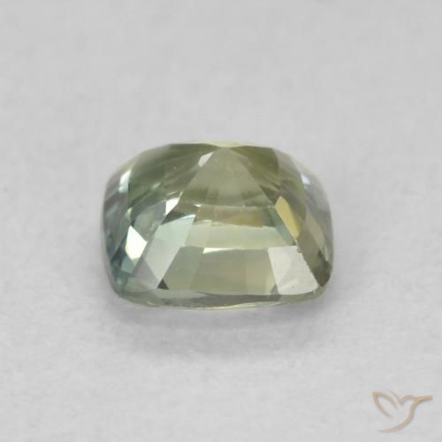 Sapphire Gemstone in 5 x 5 mm (calibrated) Size for Sale, Sapphire Stone in Light Sage Green Color