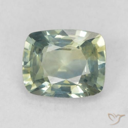 0.92ct Natural Yellowish Green Sapphire, Cushion, VVS