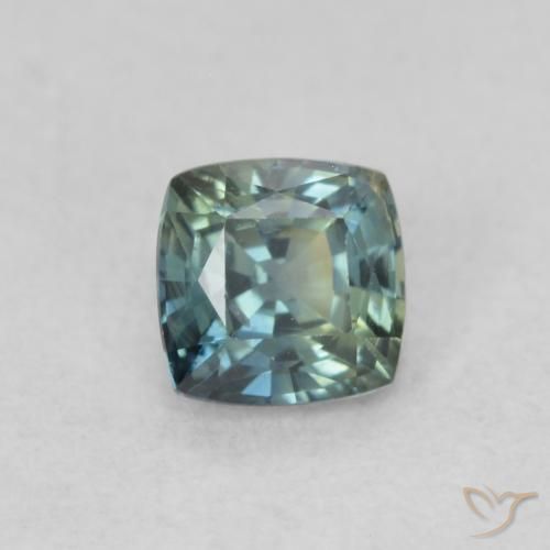 0.54ct Natural Teal Blue Sapphire, Cushion, VS
