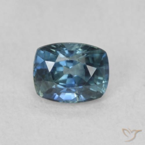 0.57ct Natural Teal Sapphire, Cushion, VVS-VS