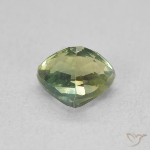 Sapphire Gemstone in 5 x 5 mm (calibrated) Size for Sale, Sapphire Stone in Warm Green Color