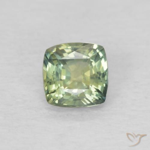 0.45ct Natural Yellowish Green Sapphire, Cushion, VVS-VS