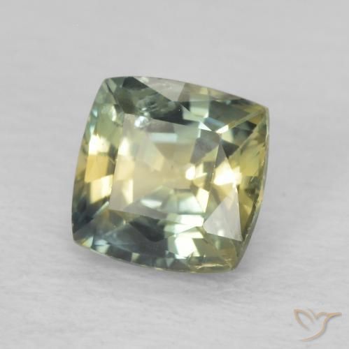 0.91 ct Multicolor Sapphire Stone, Natural Sapphire in Cushion-Cut Shape for Sale