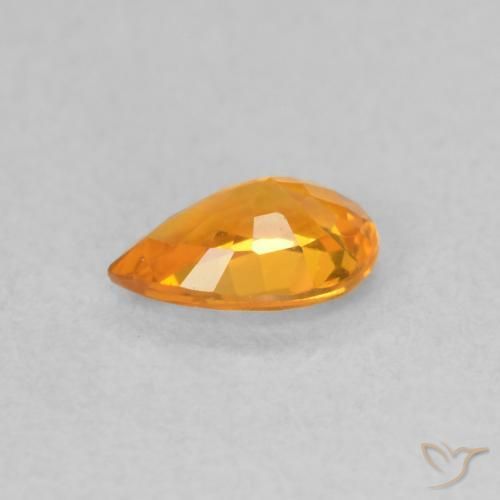 Sapphire Gemstone in 6 x 4 mm (calibrated) Size for Sale, Sapphire Stone in Bright Orange Color