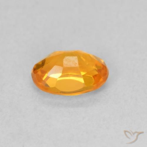 Sapphire Gemstone in 5.7 x 4.1 mm Size for Sale, Sapphire Stone in Medium Orange Color
