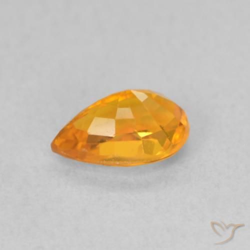 Sapphire Gemstone in 6 x 4 mm (calibrated) Size for Sale, Sapphire Stone in Apricot Orange Color