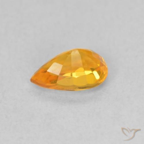 Sapphire Gemstone in 6 x 4 mm (calibrated) Size for Sale, Sapphire Stone in Bright Orange Color