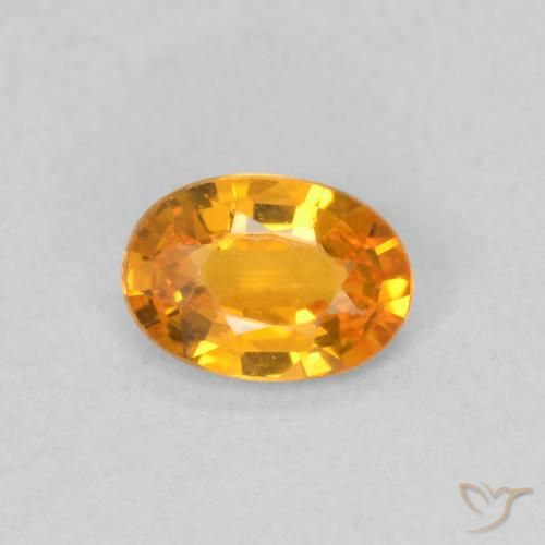 0.50ct Natural Bright Orange Sapphire, Oval, VVS-VS
