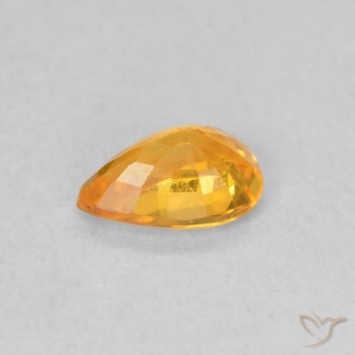 Sapphire Gemstone in 5.8 x 3.9 mm Size for Sale, Sapphire Stone in Bright Orange Color