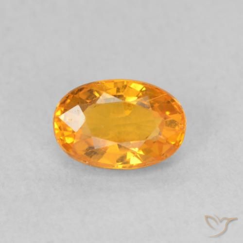 0.69ct Natural Bright Orange Sapphire, Oval, VVS-VS