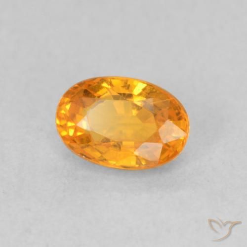 0.69 ct Orange Sapphire Stone, Natural Sapphire in Oval Facet Shape for Sale