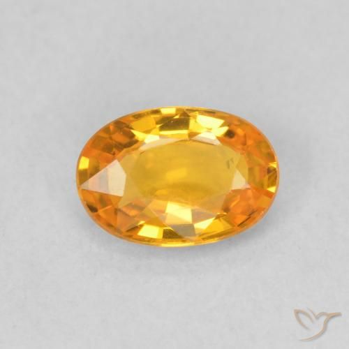 0.66ct Natural Bright Orange Sapphire, Oval, VVS-VS