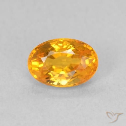 0.74ct Natural Bright Orange Sapphire, Oval, VVS-VS