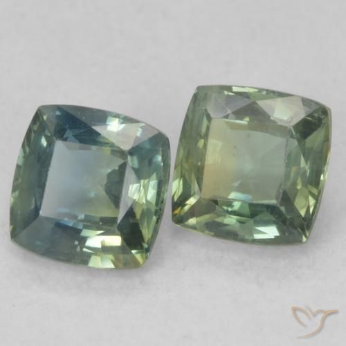 1.34 ctw Multicolor Sapphire Stones, Natural Sapphire in Cushion-Cut Shape for Sale