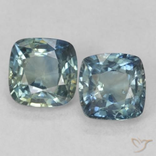 1.58ctw Natural Green Blue Sapphire, Cushion, VS