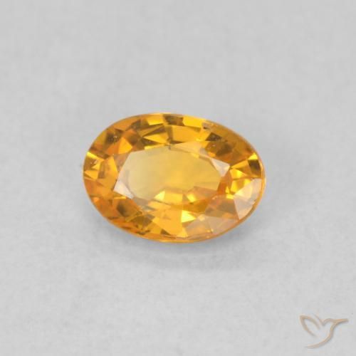 0.52 ct Orange Sapphire Stone, Natural Sapphire in Oval Facet Shape for Sale