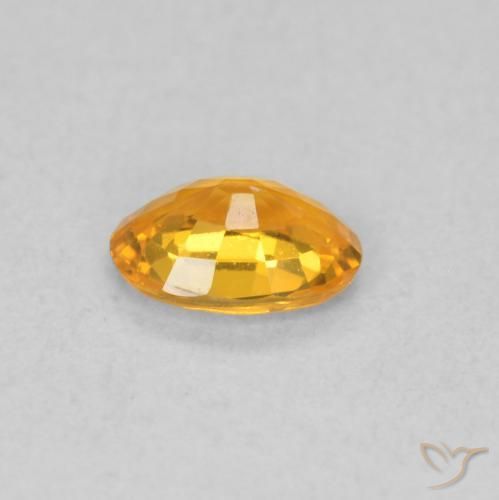 Sapphire Gemstone in 6 x 4 mm (calibrated) Size for Sale, Sapphire Stone in Apricot Orange Color
