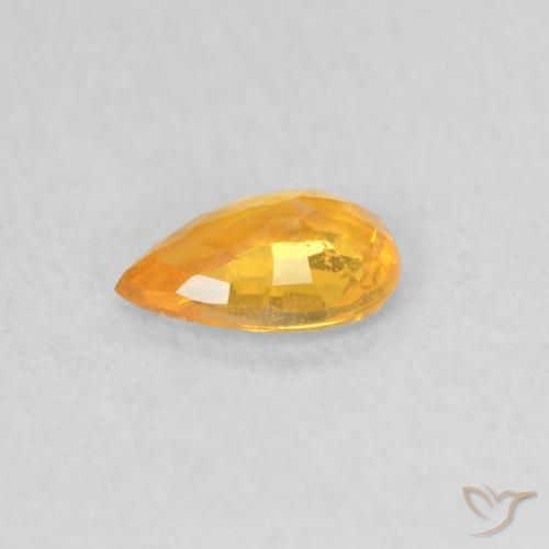Sapphire Gemstone in 6 x 4 mm (calibrated) Size for Sale, Sapphire Stone in Medium Orange Color