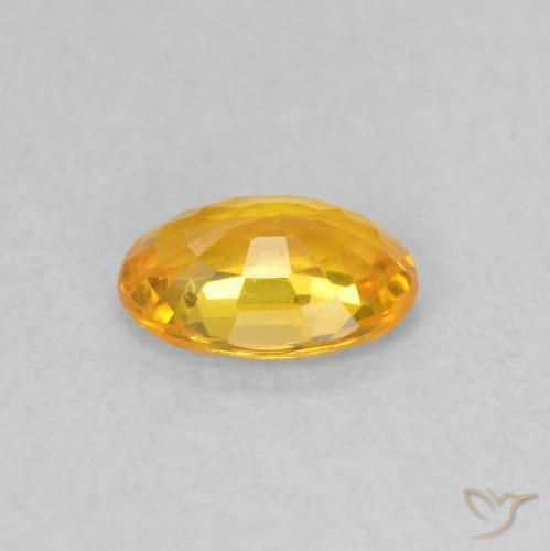 Sapphire Gemstone in 6.1 x 4.2 mm Size for Sale, Sapphire Stone in Bright Orange Color