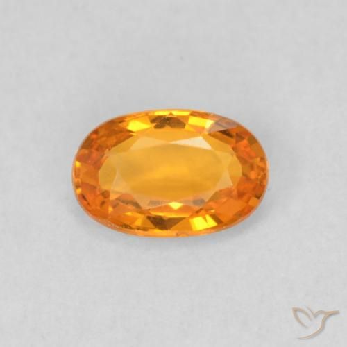 0.58ct Natural Medium Orange Sapphire, Oval, VVS-VS