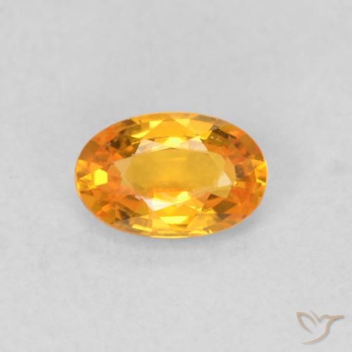 0.54ct Natural Bright Orange Sapphire, Oval, VVS-VS