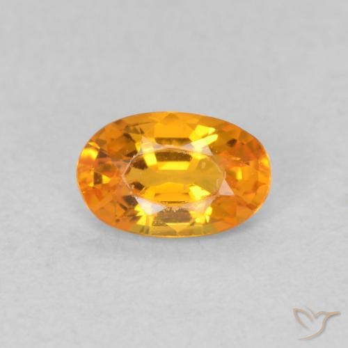 0.59ct Natural Bright Orange Sapphire, Oval, VVS-VS