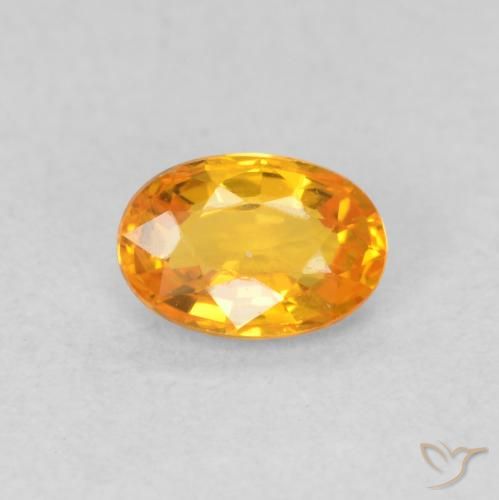 0.55ct Natural Bright Orange Sapphire, Oval, VVS-VS
